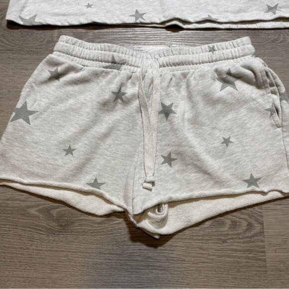 Hippie Rose Star Pajama Set Women's Medium Gray Lounge - Picture 3 of 5